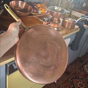 Vintage Paul Revere Copper 11.5 “ stainless Steele Crêpe pan/ shallow fry pan 🇺🇸